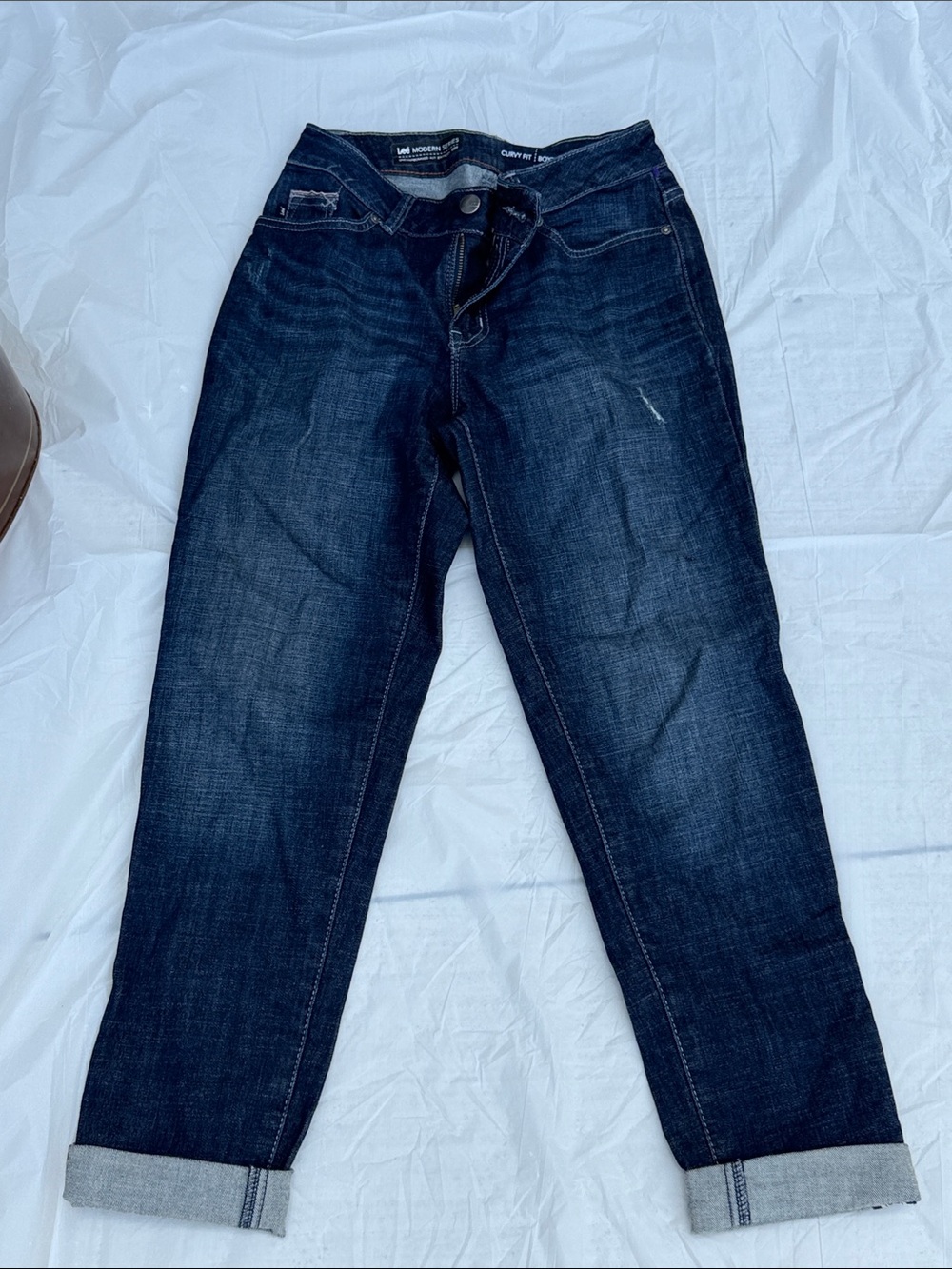 Lee Boyfriend Jeans in Dark Indigo Blue